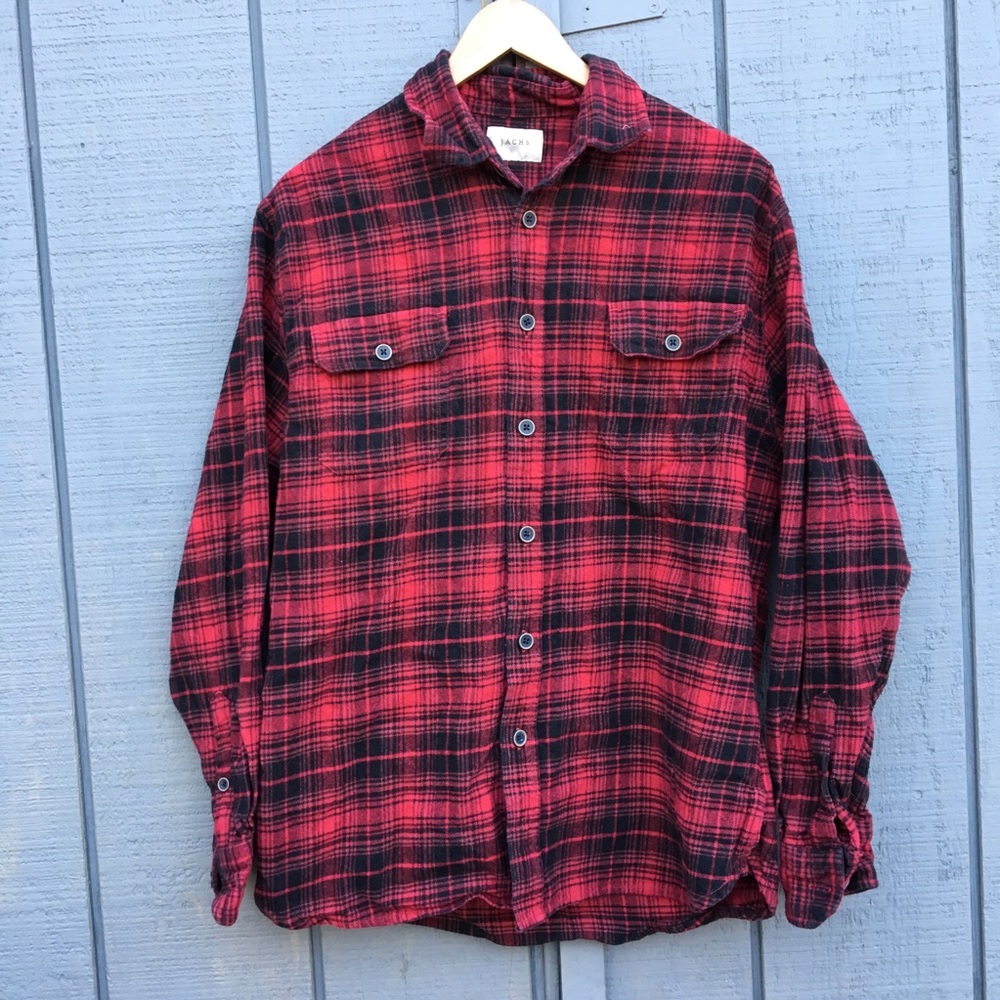 Jachs Blue Plaid Button Down Flannel